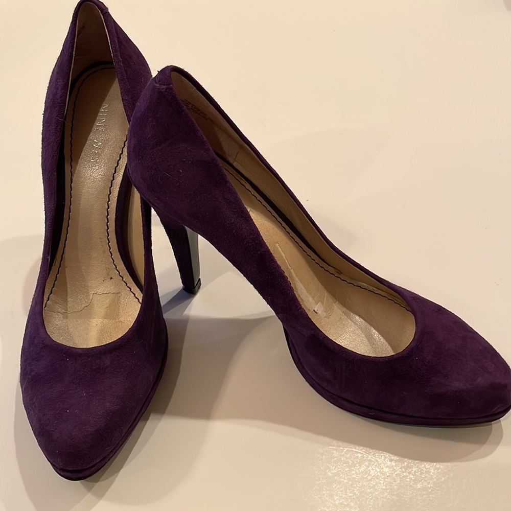 Nine West Suede Purple Heels